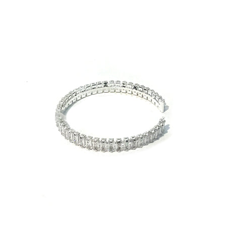 Mimosa 1 Strand Baguette Wire Bracelet, Silver