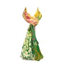 Load image into Gallery viewer, Lori, Ladies Chiffon Scarf, Leaf Pattern, Green
