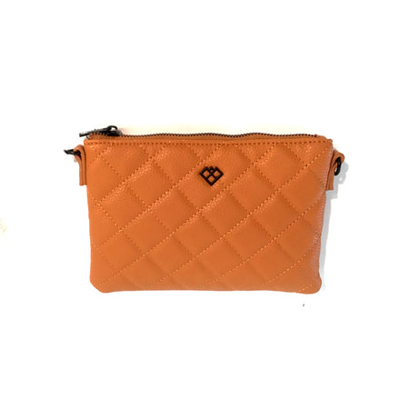 Lucy, Quilted Cross Body Bag w/Chain, Orange