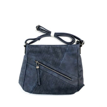 Load image into Gallery viewer, Bria Crossbody Bag with Diagonal Zip, Blue
