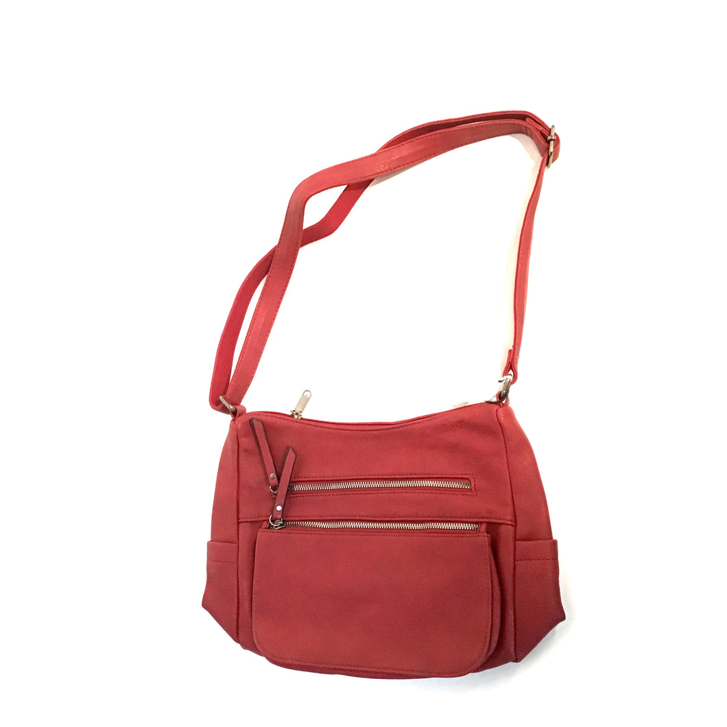 Bria 2 Zipper Front Pocket Crossbody Bag, Red