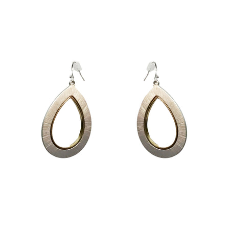 Zoey, Two-Tone Earrings, Silver