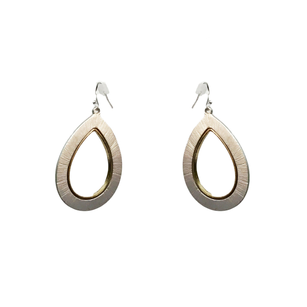 Zoey, Two-Tone Earrings, Silver