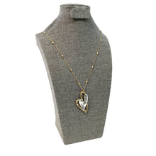 Load image into Gallery viewer, Necklace, Two-Tone Heart Pendant, Gold/Silver
