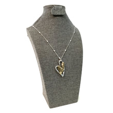 Load image into Gallery viewer, Necklace, Two-Tone Heart Pendant, Silver/Gold
