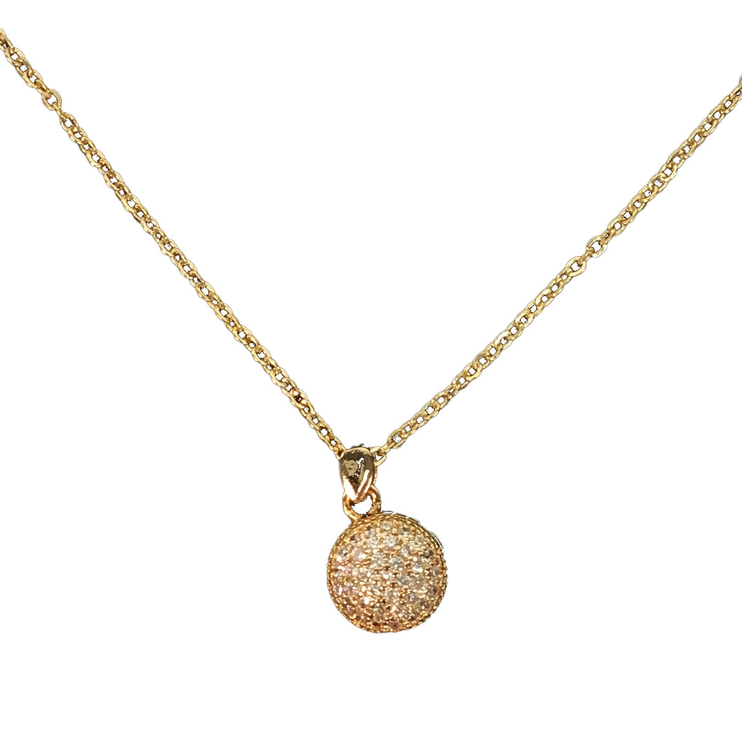 Necklace, Trina, 6MM Round, Gold