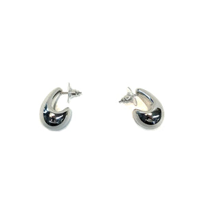 Earring, Dior, Stud Teardrop, Silver