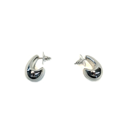 Earring, Dior, Stud Teardrop, Silver