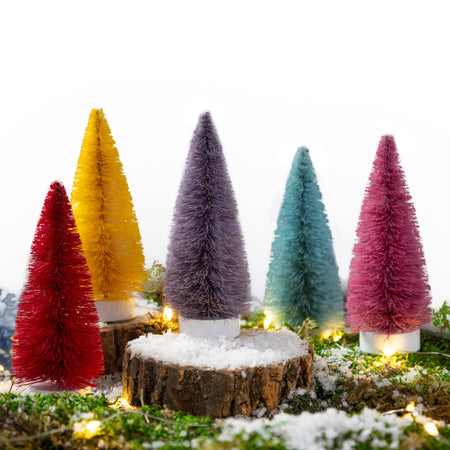 Christmas Bottle Brush Tree, 5 Asst