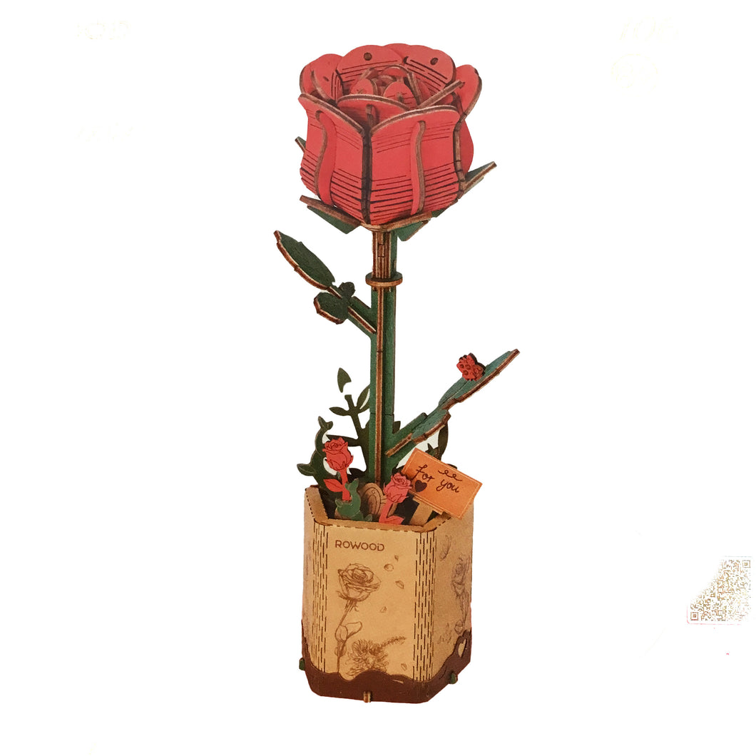 Wooden FlowerRed Rose