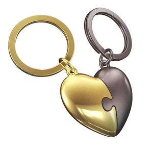 Puzzle Heart Metal Keychain