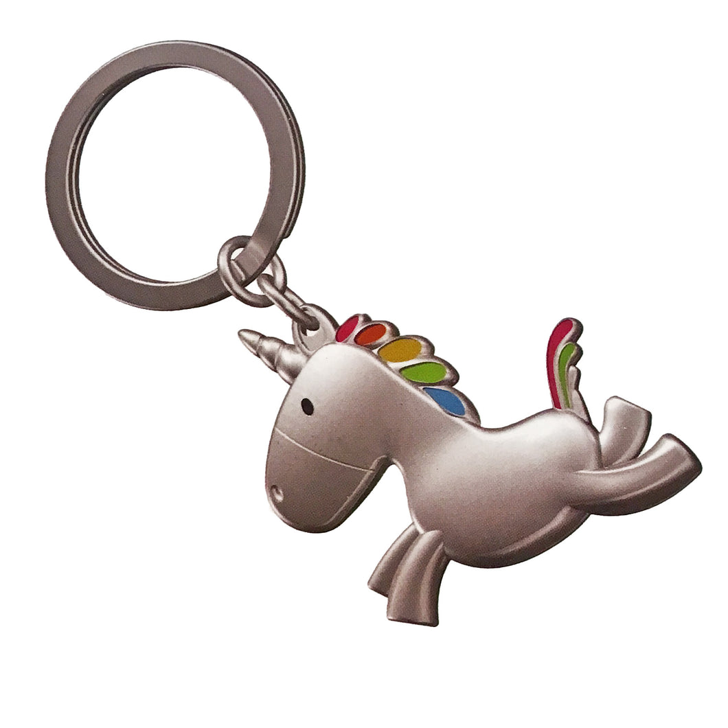 Unicorn Fly Metal Keychain