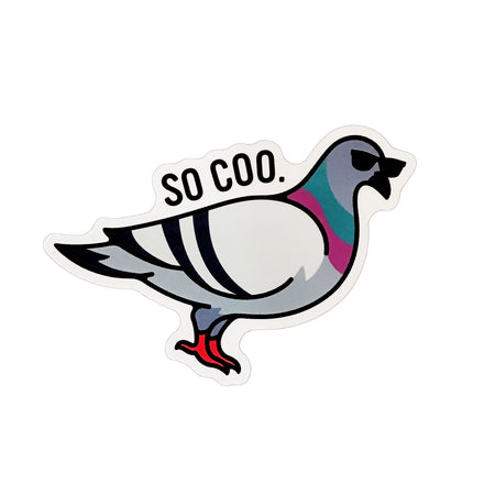 So Coo Pigeon With Sunglasses Sticker, 3in