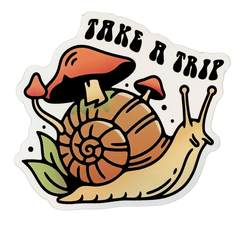 Take A Trip Snail Sticker, 3in