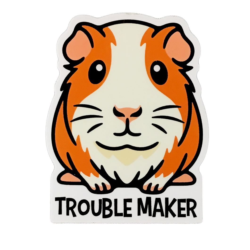 Trouble Maker Guinea Pig Sticker, 3in