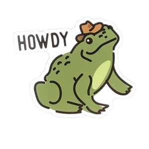 Howdy Frog Cowboy  Sticker, 3in