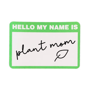 Plant Mom Nametag Sticker, 3in