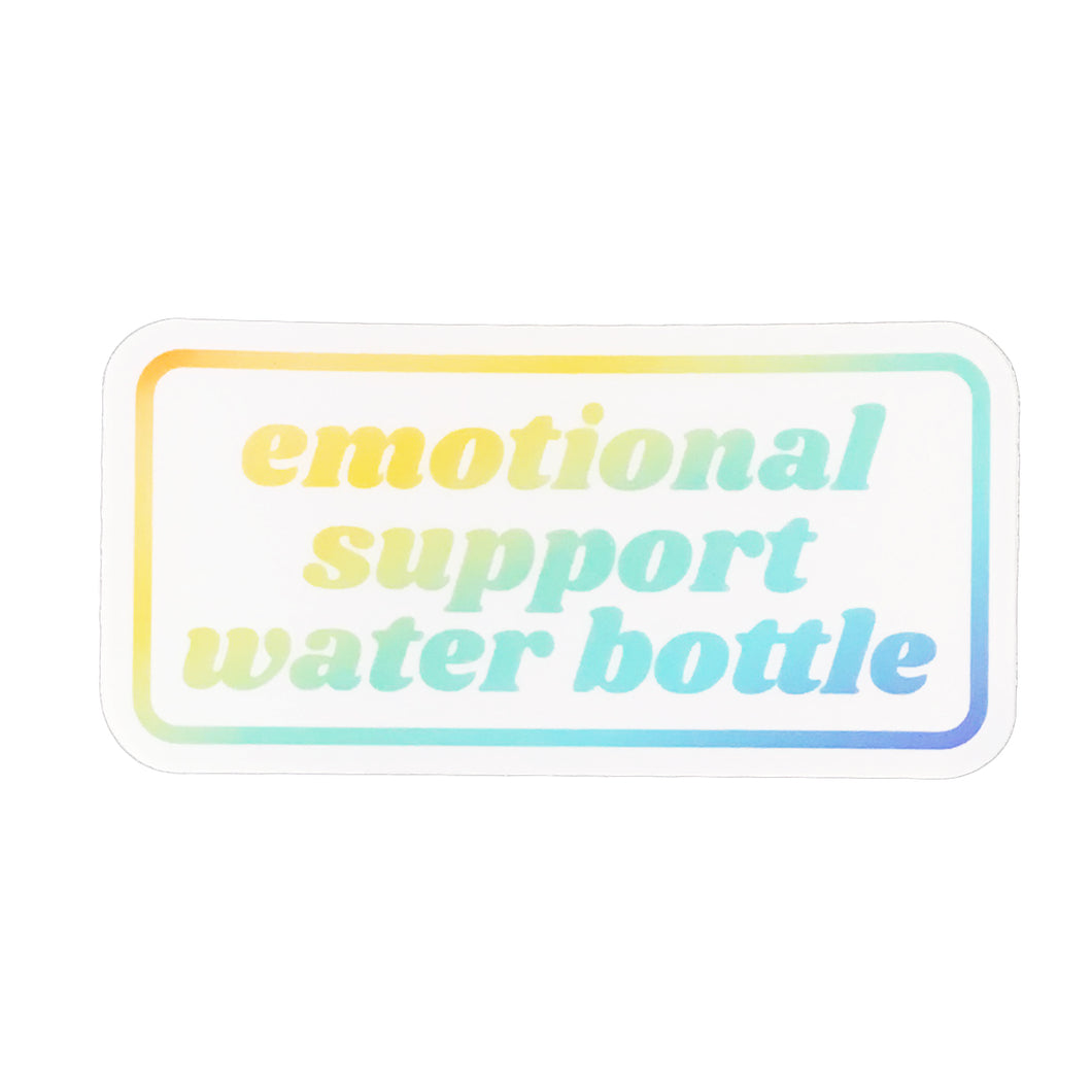 Emotional Support Water Bottle Sticker, 3in