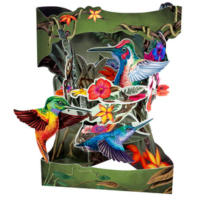 Hummingbirds, 3D, Pop-Up Card