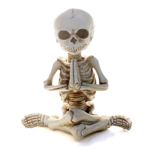 Resin Skeleton Figurine in Yoga Pose, 2 Styles