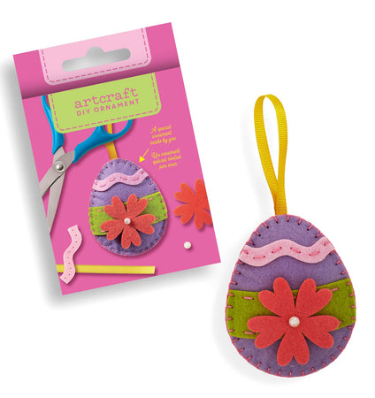 DIY Felt Purple  Egg w/Flowers Ornament Kit