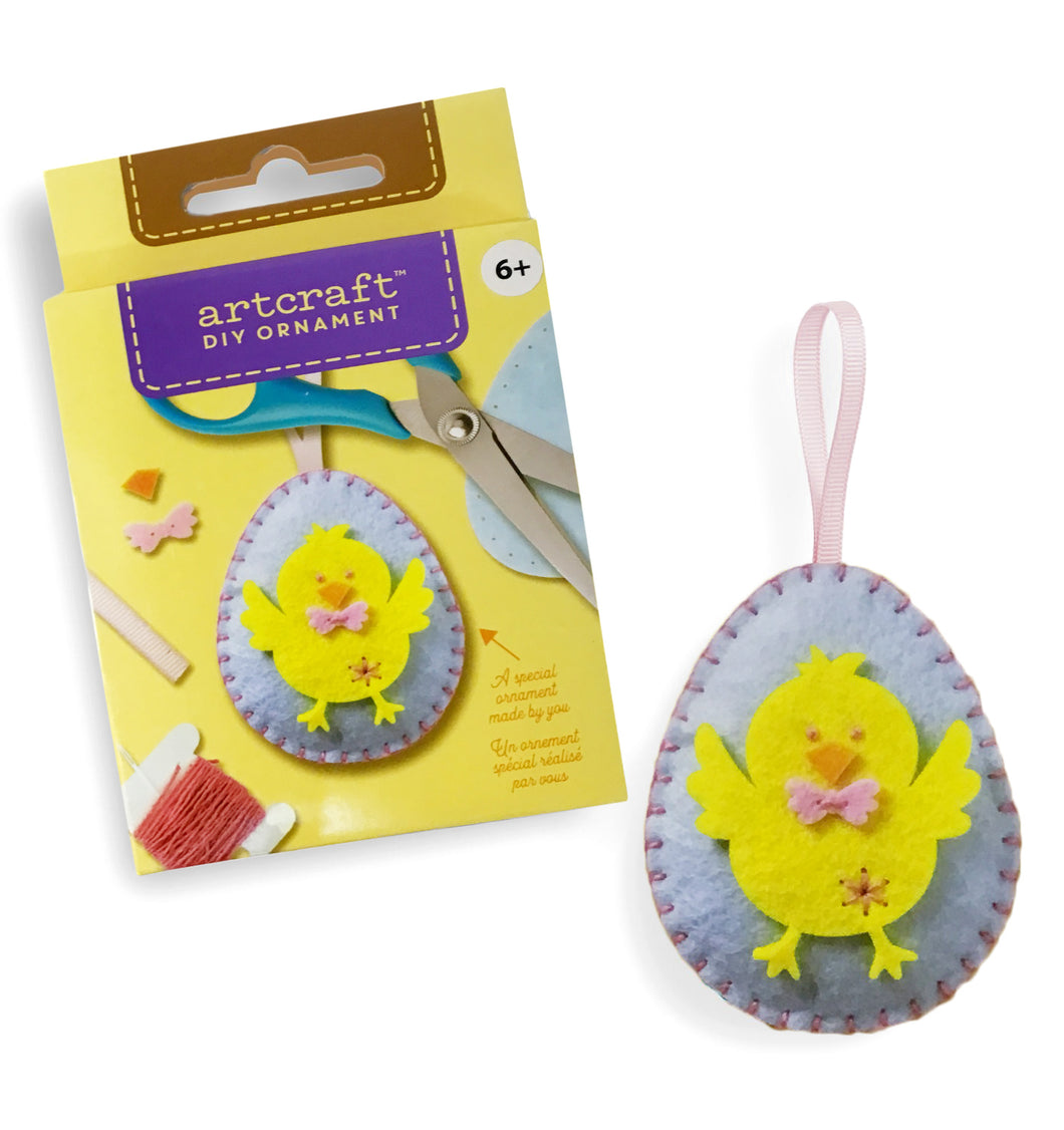 DIY Felt Light Blue  Egg w/Chick Ornament Kit