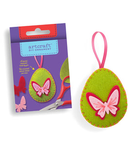 DIY Felt Grenn Egg w/Buterfly  Ornament Kit