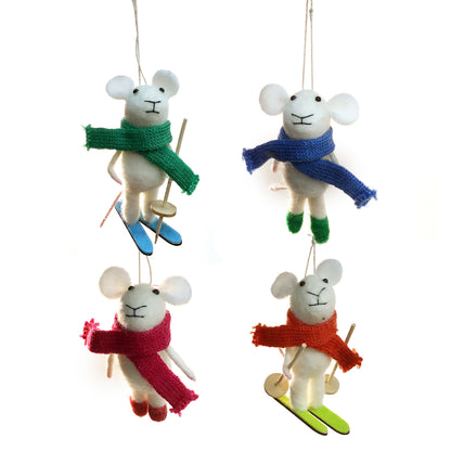 Ornament, Wool Felt Mouse, 4.25in