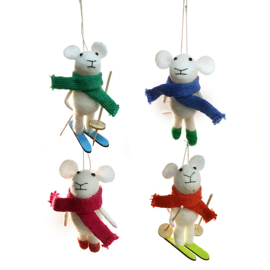Ornament, Wool Felt Mouse, 4.25in