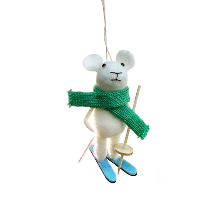 Ornament, Wool Felt Mouse, 4.25in