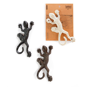 Cast Iron Geko Wall Hook, 3 Styles