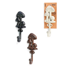 Load image into Gallery viewer, Cast Iron Mushroom Wall Hook, 3 Styles
