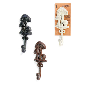 Cast Iron Mushroom Wall Hook, 3 Styles