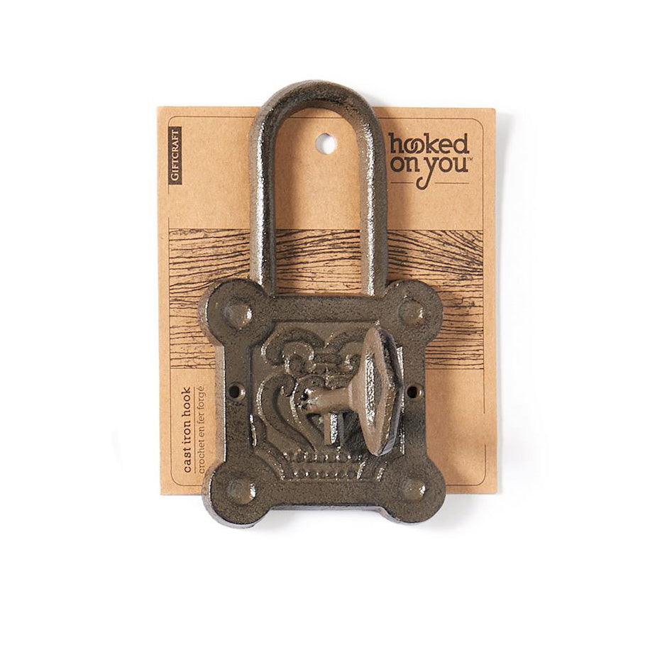 Cast Iron Brown Lock Wall Hook, 3 Styles