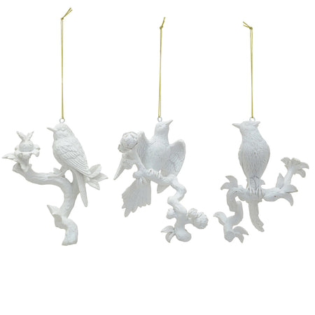 Resin Bird on Branch ornament; w