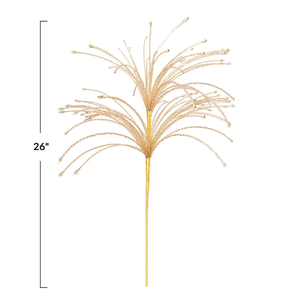 26" H Metal & Glass beaded Spray; Gold Finish
