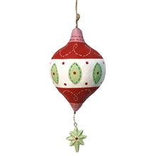 Load image into Gallery viewer, Ornament, Hand-Painted Paper Mache Star/Tear
