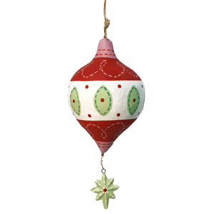 Ornament, Hand-Painted Paper Mache Star/Tear