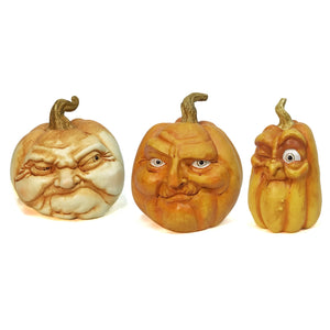 Decor, Resin, Pumpkin w/ Face, Orange 3/s