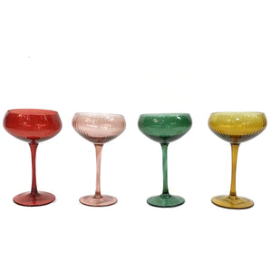 Stemmed, Champagne/ Coupe Glass 4 Colors