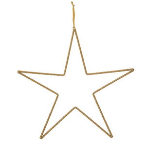 Hanging Metal, Glass Bead Star w/Cotton and Velvet