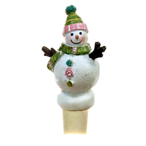 Resin Snowman Bottle Stopper;Multicolor