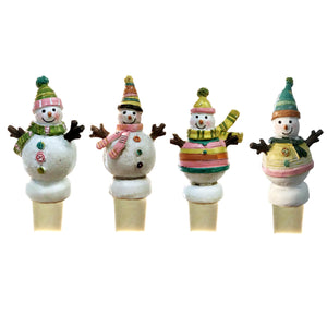 Resin Snowman Bottle Stopper;Multicolor