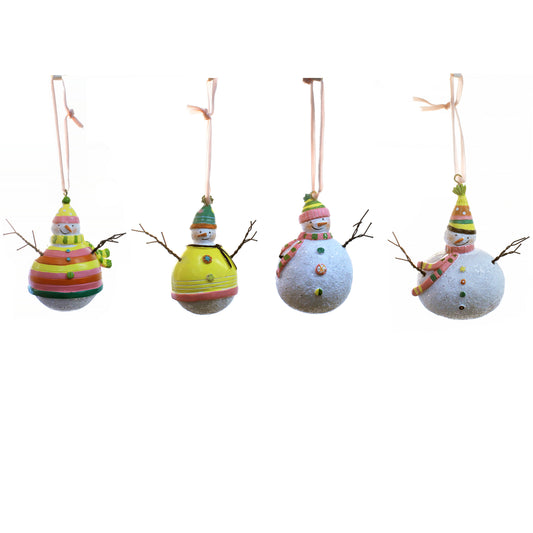 Ornament, Resin Snowman w/ Glitter