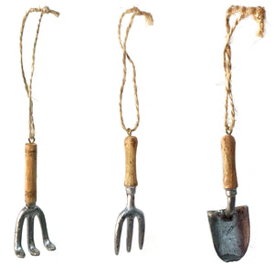 Resin Garden Tool Ornament, 3 Styles