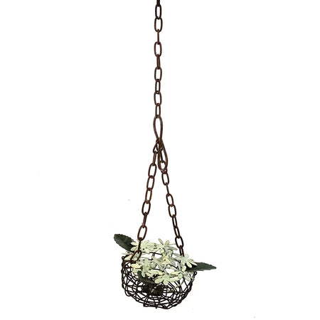 Ornament, Metal Basket of Flowers