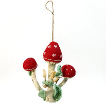 Load image into Gallery viewer, Ornament, Wool Felt Mushroom; 3 Styles
