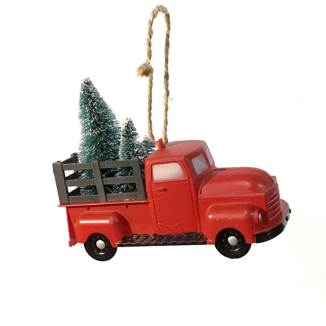 Ornament; Truck w/ Sisal Tree in The Back