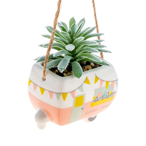 Hanging Faux Succulent Planter, Characters 4 Asst