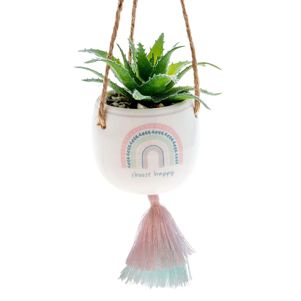 Hanging Faux Succulent Planter,  6 Asst
